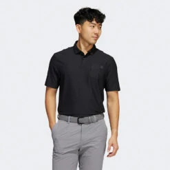 Adidas Go-To Golf Polo Shirt -Optimal Golf Store Adidas AW22 Go To Primegreen Polo Shirt HA6114 SHADI683 Black Model 1