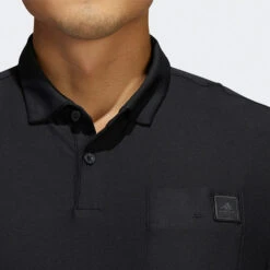 Adidas Go-To Golf Polo Shirt -Optimal Golf Store Adidas AW22 Go To Primegreen Polo Shirt HA6114 SHADI683 Black Model 2