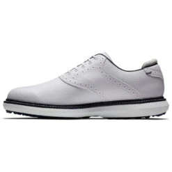 FootJoy FJ Traditions Spikeless 57927 Golf Shoes -Optimal Golf Store FootJoy FJ Traditions Spikeless Shoes White Navy 4
