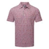 FootJoy Confetti Print Pique Golf Polo Shirt -Optimal Golf Store FootJoy SS23 Confetti Print Pique Polo Shirt 80089 SHFOO241 S Racing Red Front
