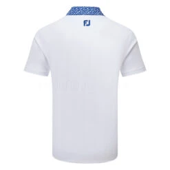 FootJoy Tossed Tulip Trim Pique Golf Polo Shirt -Optimal Golf Store FootJoy SS23 Tossed Tulip Trim Pique Polo Shirt 80025 SHFOO235 S White Twilight Back