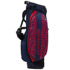 J.Lindeberg Play ST Golf Stand Bag -Optimal Golf Store J Lindeberg Play ST Golf Stand Bag Swirl Red JL Navy Barbados Cherry 2