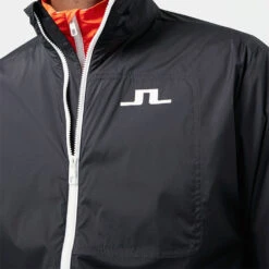 J.Lindeberg Ash Light Packable Golf Wind Jacket -Optimal Golf Store J.Lindeberg SS22 Ash Light Packable Golf Jacket GMOW05618 9999 Code WTLIN024 M Black White Model 2