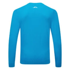 J.Lindeberg Gus Golf Sweater 7 J.Lindeberg Gus Golf Sweater -Optimal Golf Store J.Lindeberg SS22 Gus Sweater GMKW04726 O253 Code SWLIN075 M Blue Danube Back