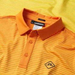 J.Lindeberg Lowell Golf Polo Shirt -Optimal Golf Store J.Lindeberg SS23 Lowell Slim Fit Polo GMJT07524 I068 SHLIN192 Russet OrangeBlazing Yellow Detail