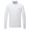 J.Lindeberg Tyson Long Sleeve Golf Polo Shirt -Optimal Golf Store J.Lindeberg Tyson LS Reg Fit Polo GMJT07801 0000 SHLIN154 WhiteNavy Peony Front