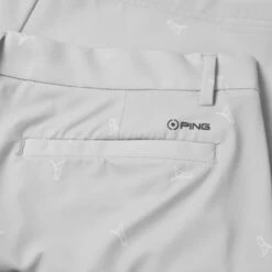 Ping Swift Golf Shorts -Optimal Golf Store Ping SS23 Swift Tailored Shorts P03581 PGW TSPIN044 Pearl Grey White Detail