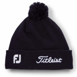 Titleist Tour Pom Pom Golf Beanie -Optimal Golf Store Titleist Tour Pom Pom Golf Beanie Navy White 4