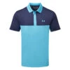 Under Armour Performance 3.0 Colour Block Golf Polo Shirt -Optimal Golf Store Under Armour SS23 Performance 3.0 Colour Block Polo Shirt 1377375 433 SHUND315 S Glacier Blue Midnight Navy Glacier Blue Front