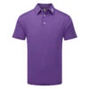 FootJoy Stretch Pique Solid Golf Polo Shirt -Optimal Golf Store footjoy pique ss shirt ath 91820 purple front
